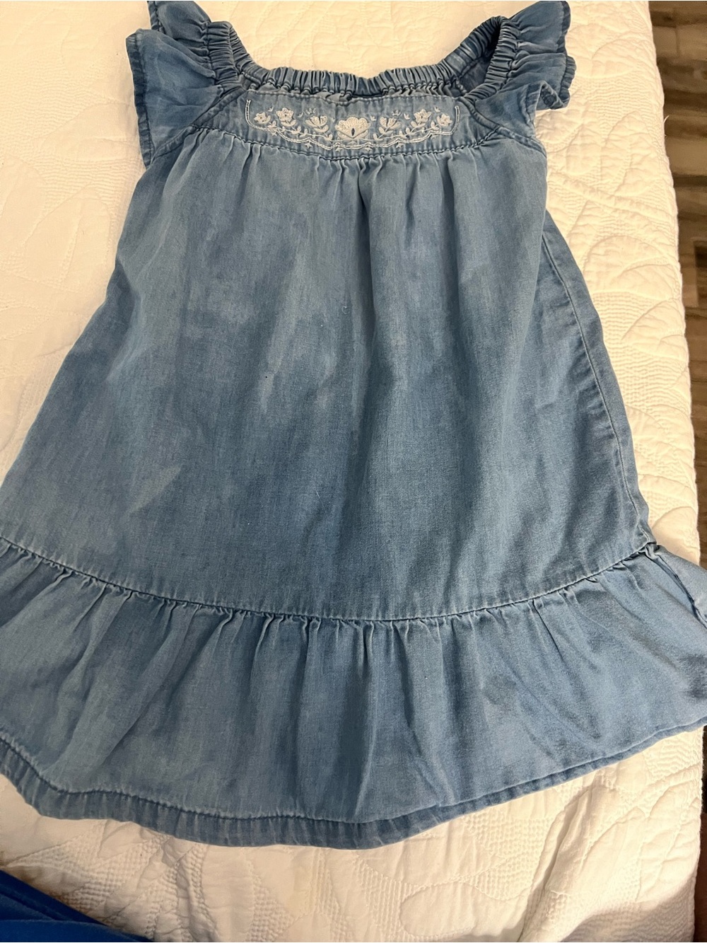 Carter's Light Blue Denim Circle Skirt with Ruffle Hem